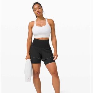 Lululemon Fast and Free 2-in-1 Run Shorts Elite Black size 8